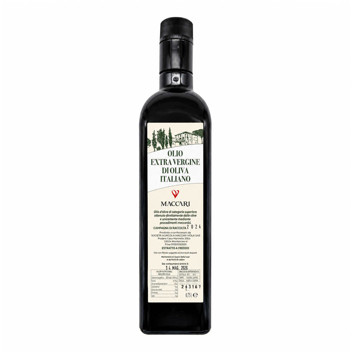 Olio extra vergine di oliva biologico